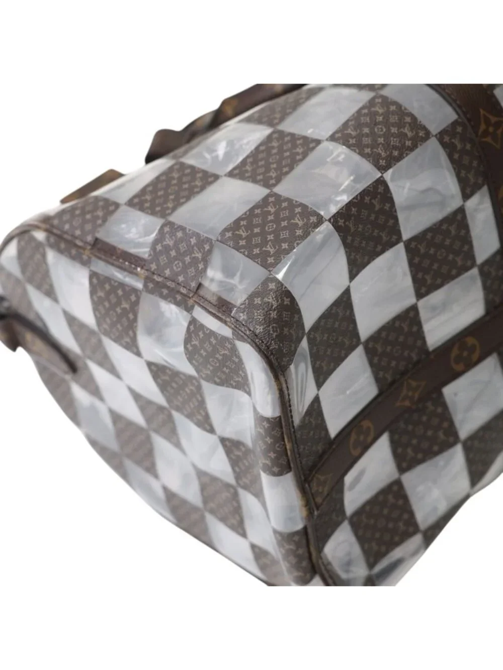 Louis Vuitton Monogram Chess Keepall Bandouliere 50 Boston Bag Brown